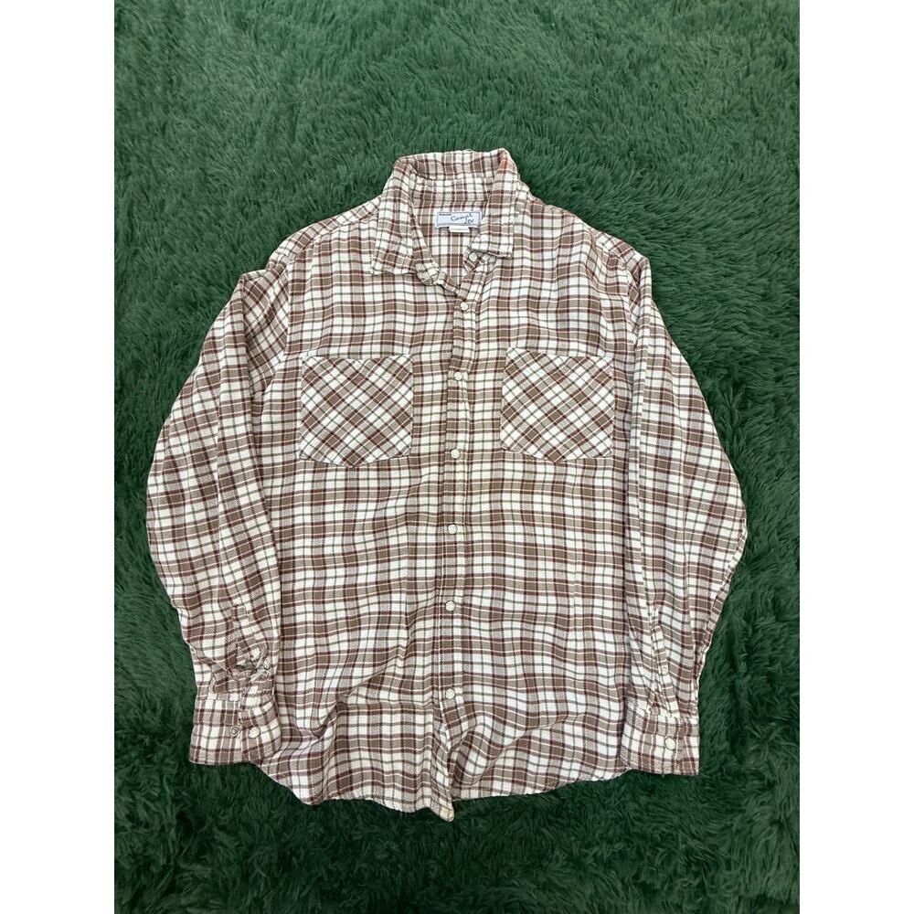 Haband Button Up Shirt Large Adult Red Check Pearl Snap Western Men's Medium VTG